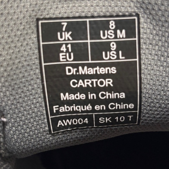 Dr Martens Cartor Black Leather Combat Boots Mens 8 Womens 9 EU 41 AirWair Lace main image 6